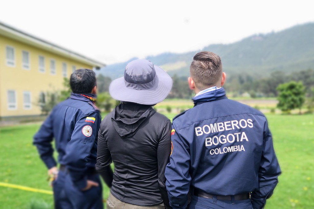 Firefighters of Bogota in the UAS training, November 2018. Photo: WFP / Laura Lacanale